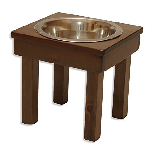 OFTO Raised Double or Single Bowl for Dogs Cats, Stainless-Steel Bowls, Solid Wood, for Jumbo, Large, Medium, Small, Toy…