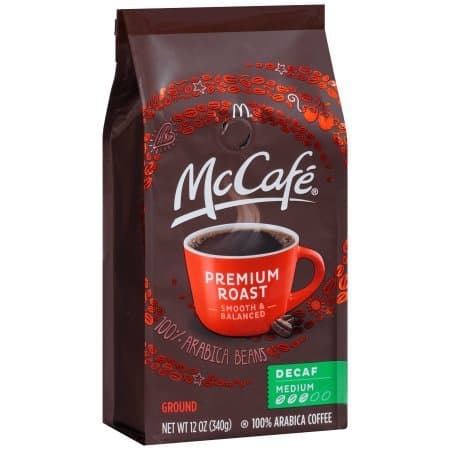4 Pack McCafe Premium Medium Roast Decaf Ground Coffee, 12 OZ (340g)