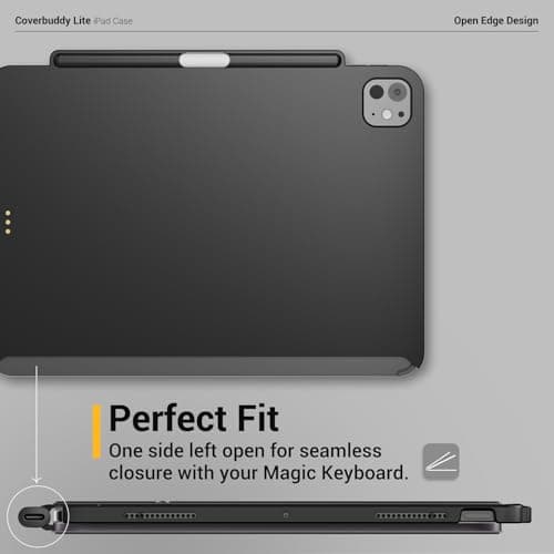 MAGEASY CoverBuddy Lite for 2024 iPad Air 13" - iPad Air Case Compatible with Magic Keyboard for iPad Air (M2), with Apple Pencil Pro Pencil Holder - Black