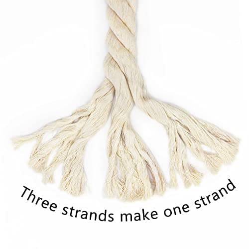 SINYLOO Thick Cotton Rope 1.25 inch × 25 feet Tug of War Rope - Twisted Cotton Rope for Swing Hanging Crafts Outdoor - White