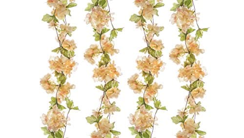 The Titus Shop 2 Pcs Flower Garland, Artificial Floral Garland, Fake Flower Garland, Fake Flower Vines, Cherry Blossom Flowers Vine, 6 Ft Fake Flowers Decoration, Artificial Spring Garland Decor.