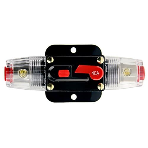 KUMEED 12V DC 20A 30A 40A 50A 60A Car Audio Inline Circuit Breaker Fuse for System Protection (40A)