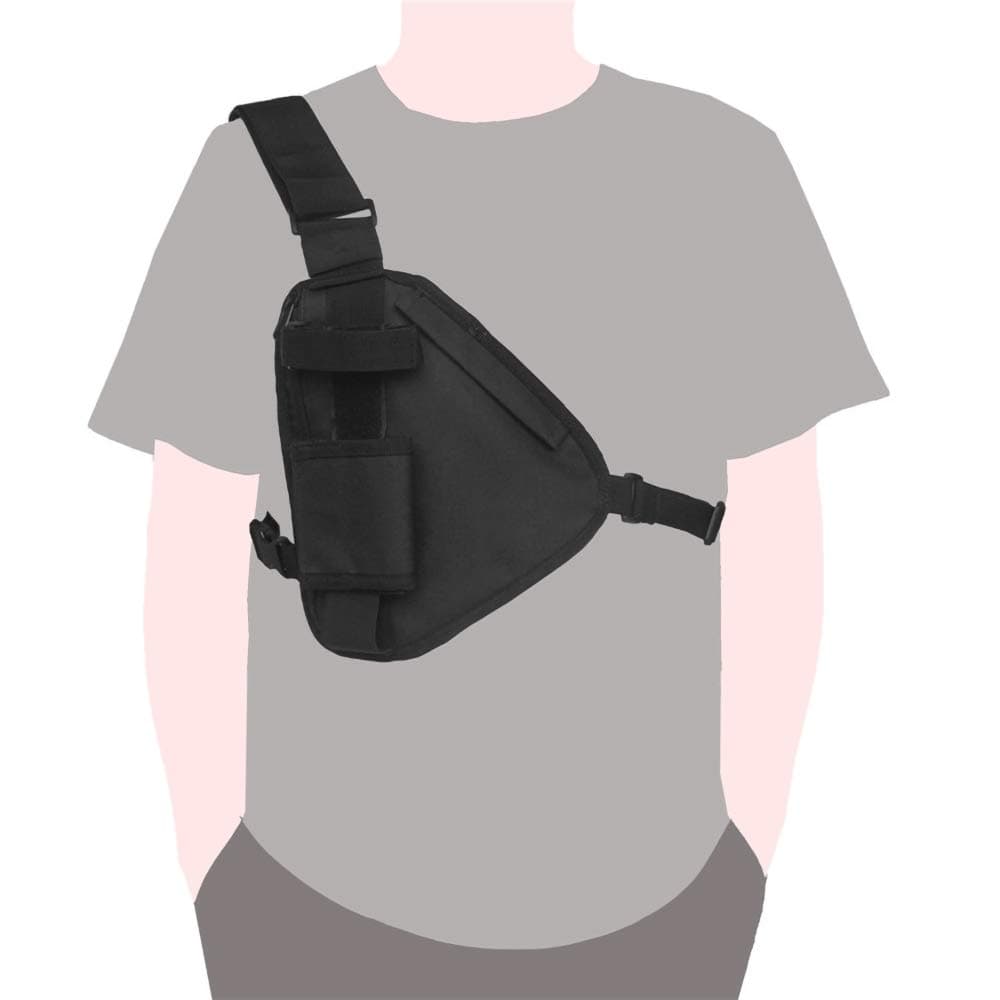 Tactical Small Chest Rig Black, Radio Chest Harness, Ambidextrous, Black