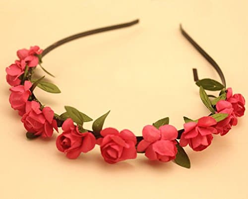 Flower Garland Boho Floral Headwear Headband Garland Festival Wedding Bridal Hairband Women
