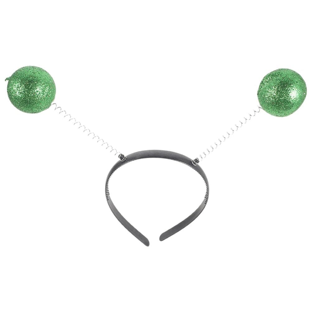 FRCOLORShiny Silver Alien Antenna Headband.Mars Antenna Headband.Silver Holographic Chunky Alien Headband.Glitter Disco Ball Boppers For