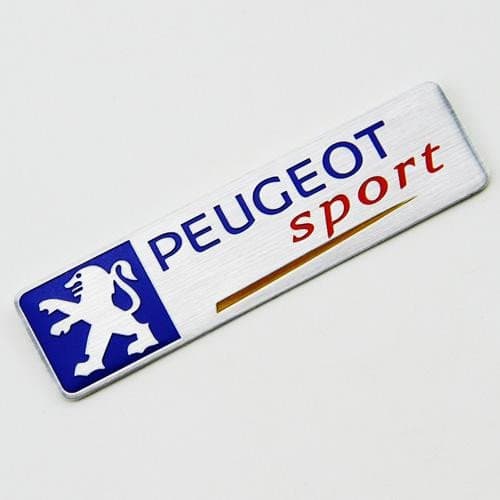 1pcs 100x26mm Car Styling Metal Brushed Aluminum PEUGEOT Sticker Decals Black