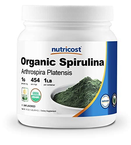 Nutricost Organic Spirulina Powder 454 Grams (1LB) - 1g Per Serving, 454 Servings