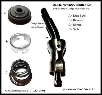 Dodge NV4500 Transmission Shifter Stub Kit, NV4500-119B