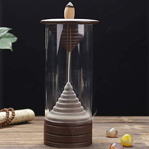 OTOFY Handmade Ceramic Incense Holder, Backflow Incense Burner Figurine Incense Cone Holders Home Decor Gift Decorations Statue Ornaments(Hourglass)