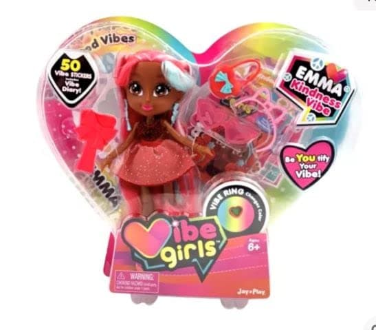 Vibe Girls Emma Kindness Vibe Doll, Includes 50 Stickers Plus Vibe Diary and Mood Ring