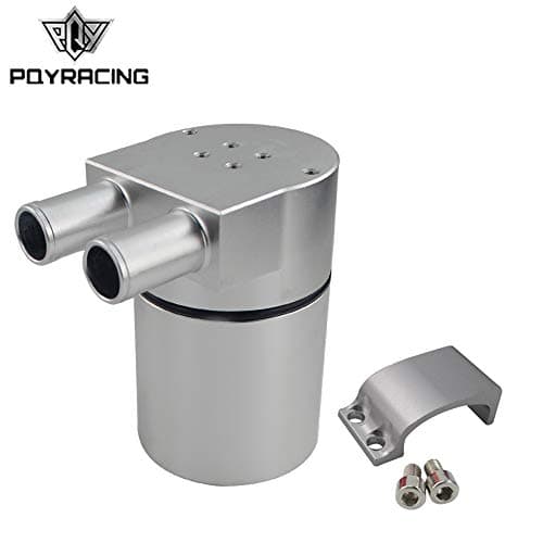 PQYRACING High Performance Silver Aluminum Alloy Reservior Oil Catch Can Tank for BMW N54 335