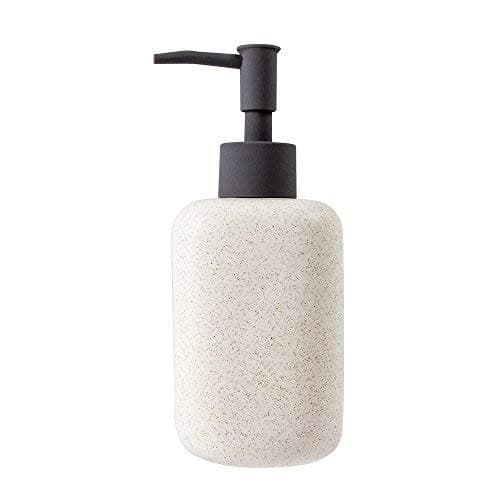 NeatBlanc Ceramic Liquid Soap & Lotion Dispenser Pump for Kitchen or Bathroom Countertops (Creamy White)