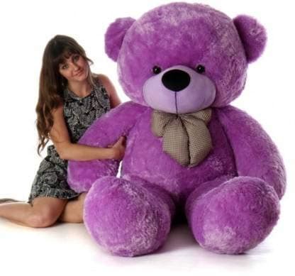 Toyhub Stuffed Soft Teddy Bear (Purple, 5 Feet)