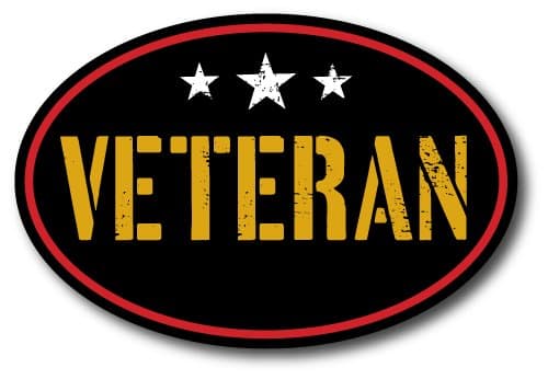 Marine Corp Veteran 4x6 Black Oval Magnet Decal with Stars Perfect for Car or Truck
