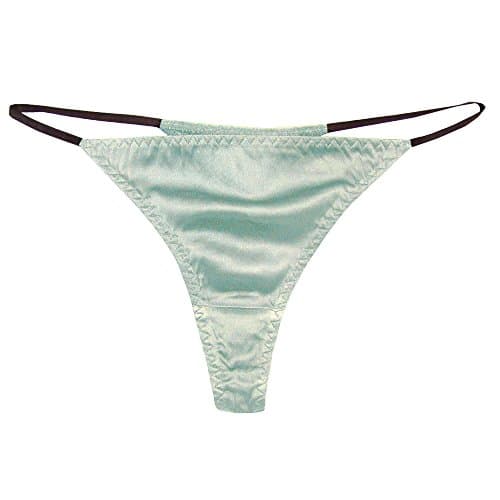 93% Silk 7% Spandex Women's Low Rise Sexy Thong 015 Aqua S/M