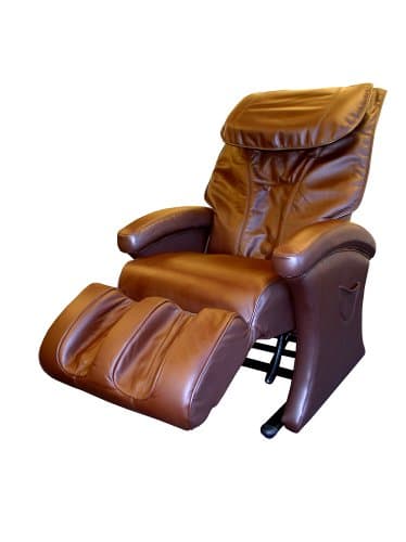 HX-5000 Luxury Shiatsu Massage Lounger, Brown Leather