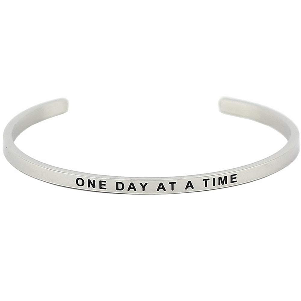 Jewelers 4mm Width Stackable Stainless Steel Inspirational Bangle Bracelet