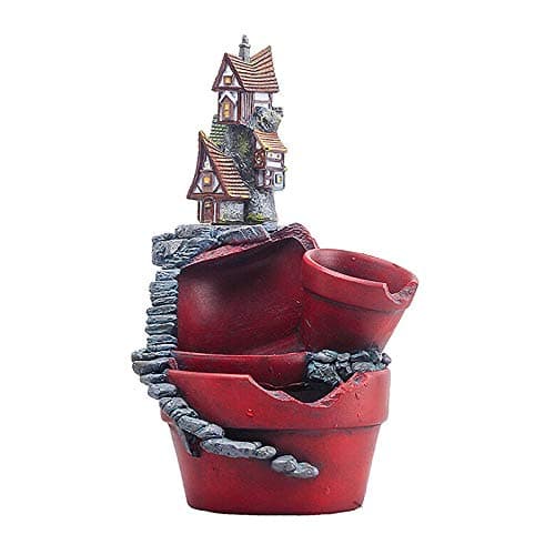 Xueliee Resin Castle Succulent Plant Flower Bed Pot Garden Planter Fairy Dollhouse