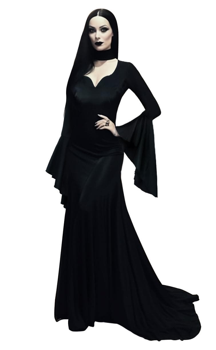 JPXH Women's Adult Plus Size Dress Long Black Halloween Dress Costume Party First Choice