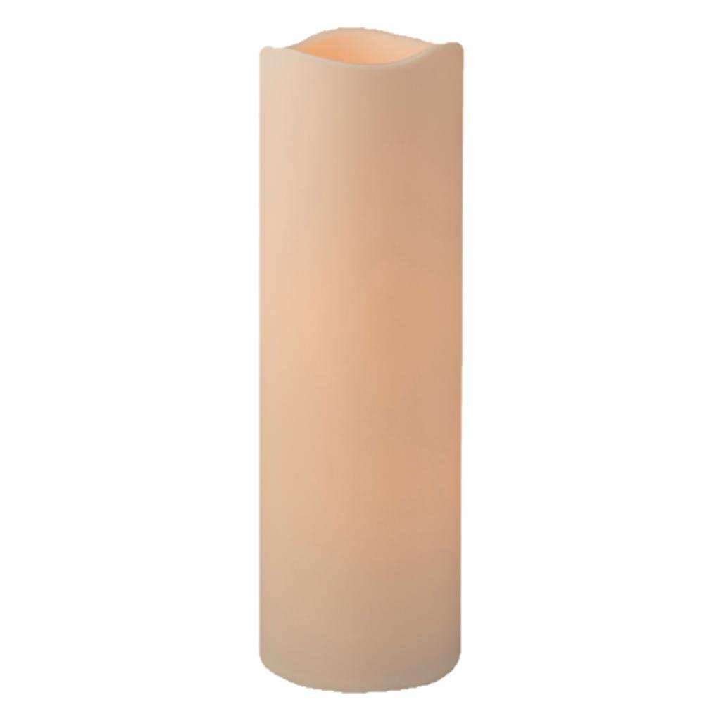 Everlasting Glow 6x18"H LED Out. Pillar, Bisque Christmas, 6InL x 6InW x 18InH, White