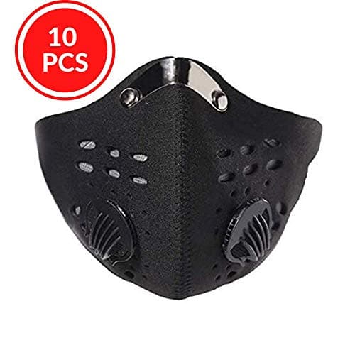 YCGSHOP Sport Windproof Face Mask Half Unisex Face Mask with Breathing Valve Anti Dust Pollution Pollen Allergy Face Cover Dustproof for Bicycle, Cycling, Motorcycling 10PCS