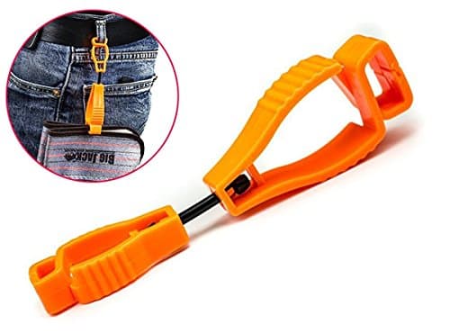 CAREOR 3 Pack 5-Inch Glove Clip Holder, Breakaway Glove Grabber, Guard Labor Work Safety Clip Glove Clamp Grabber Catcher Keeper for Safety Work (Black+Orange+Green)
