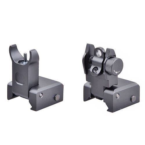 OurTact Premium Military, Mil Spec Tactical Flip Up Iron Sight Rear/Front Sight Mount