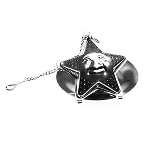 1 X Star Face Stainless Steel Tea Infuser with Drip Tray
