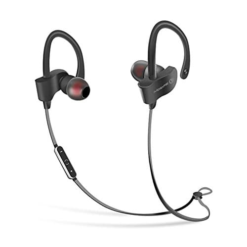 mosafe Wireless Bluetooth Headset, in-Ear Sport Sweatproof Noise Reduction Handsfree Headphone Earphone Earbuds with Microphone for Smart Phones Running Outdoors (Black)