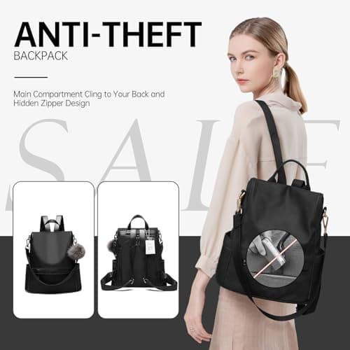 CHERUTY Women Backpack Purse Nylon Anti-theft Fashion Casual Lightweight Travel Shoulder Bag