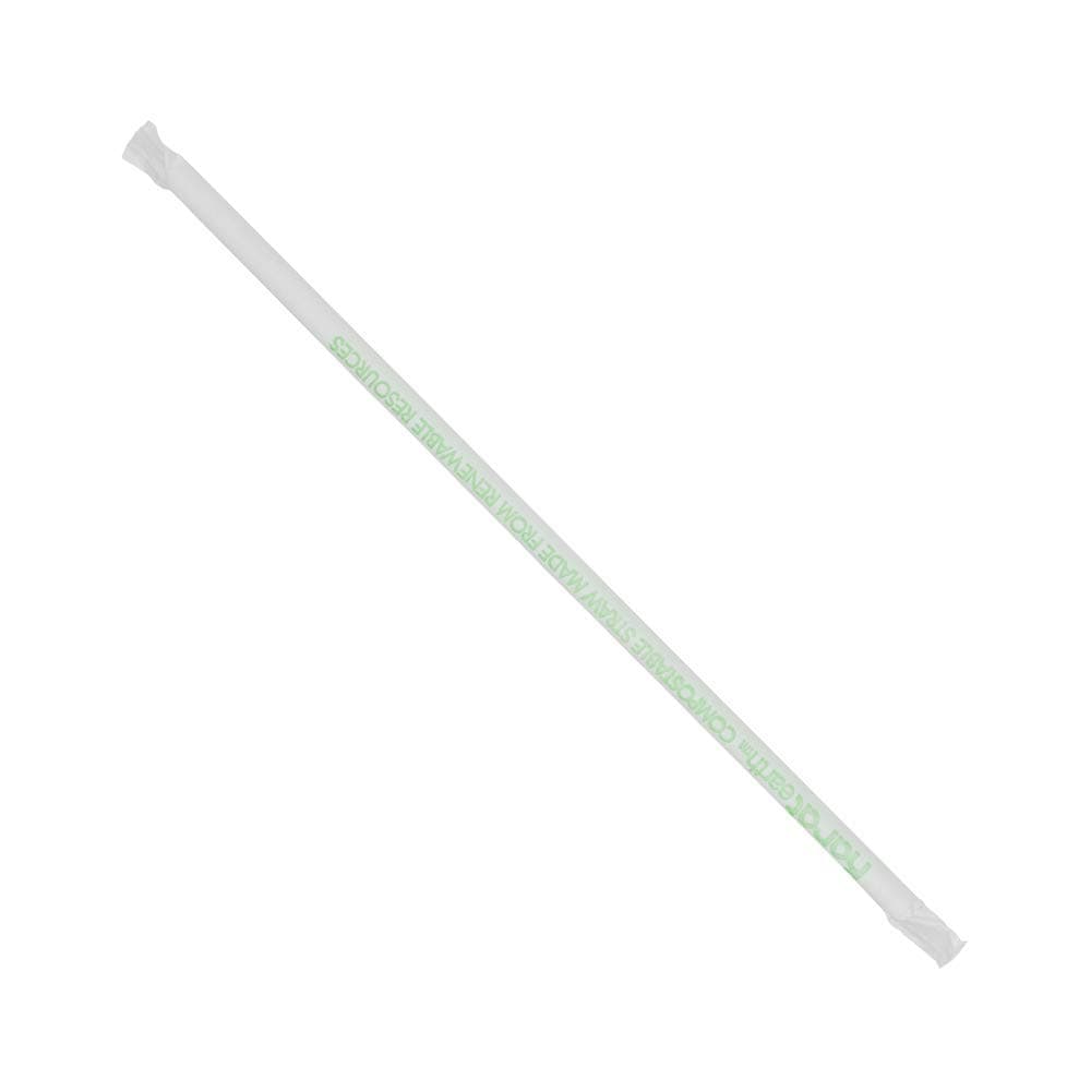 Karat Earth KE-C9235 10.25" PLA Straws 7mm Wrapped (Case of 1200)