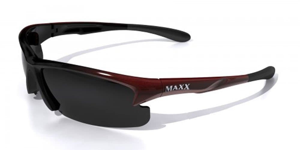 Maxx HD X-Ray 3 Smoke Polarized Sunglasses-Medium-Black/Red