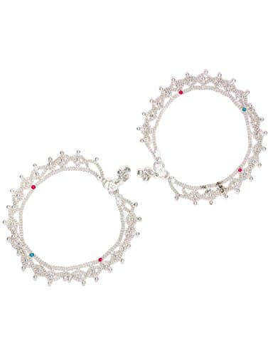 Womens Trendz Silver Plated ISHA ball zalar anklet