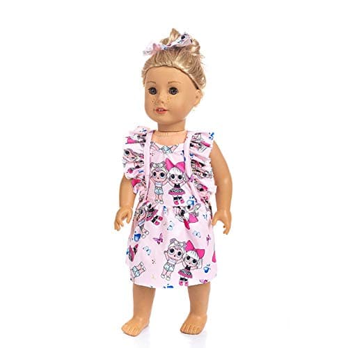 yijing 2Pcs 18-inch American Toy Doll's Clothing Toys Set with Headscarf and Dress Set Doll Accessories(Not include dolls） (Blue)