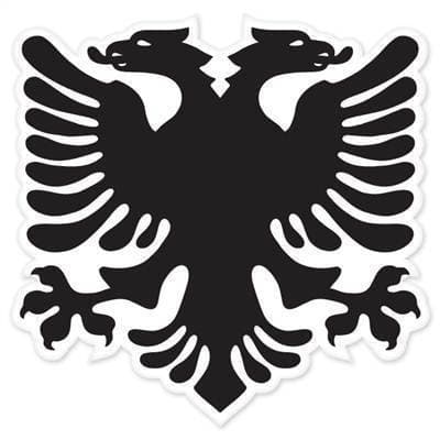 Car Sticker/Bumper/Decal black Albanian National Flag Bumper eagle 127mmx127mm - for Laptop/Window/Truck/Tuning/motorcycle