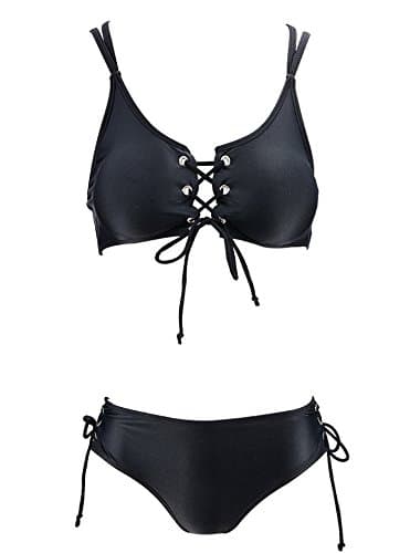 Atallp Women Sexy Bikini Bathing Suit Black Bandge High Elasticity Swimsuit(S,Black)