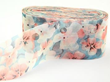 Katia Tutu Chiffon Scarf Knitting Yarn Blue Pink Floral 103 - per hank