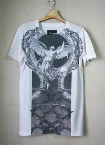 12Angle god angel gun rococo roman street art statue T-Shirt / AN08 sz OS