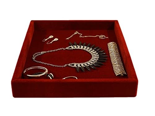 Jewelry Organizer, Wood and Velvet Tray Organizer for Jewels, Rings, Necklaces, Bracelets, Protects Jewelry, Drawer Insertable, Stackable, Light and Durable, made In USA