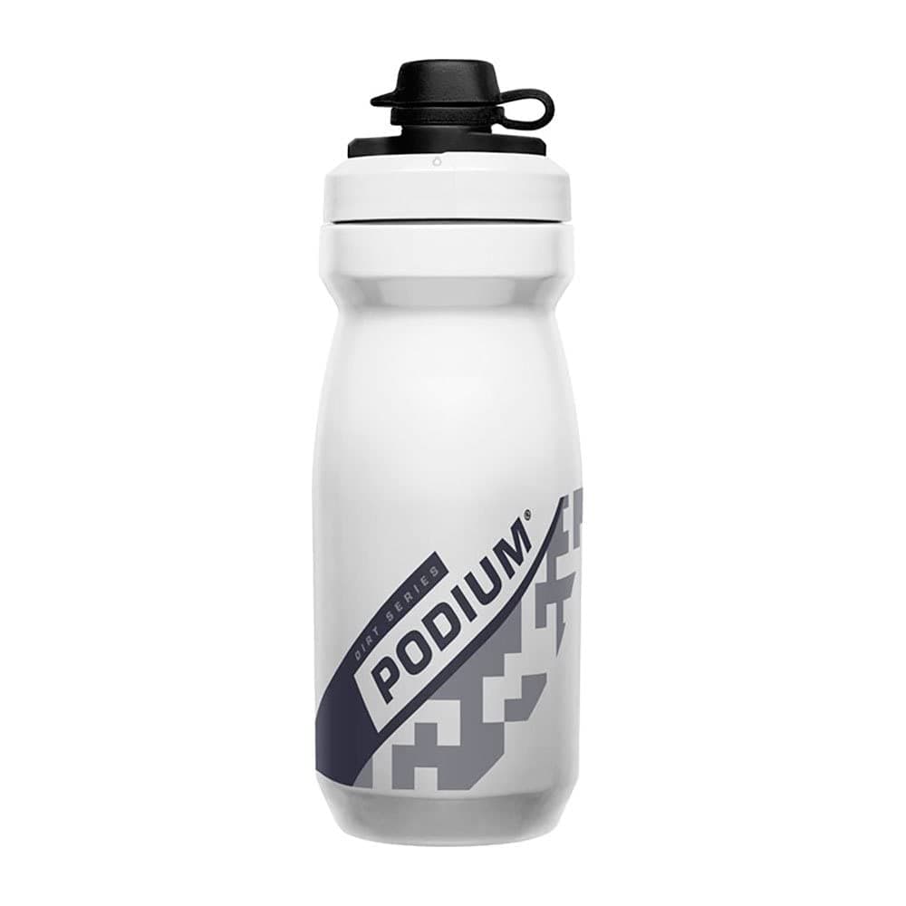 Podium Dirt Series Mountain Bike Mud Cap Squeeze Water Bottle White, 21oz
