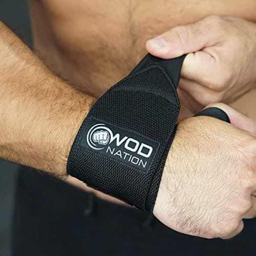 WOD Nation Wrist Wraps Weightlifting for Men & Women - Weight Lifting Wrist Wrap Set of 2 (12" or 18") (12 Inch - Black)