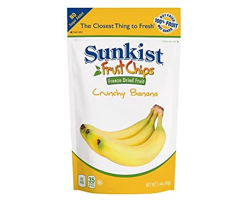Sunkist Freeze Dried Fruit - Banana Slices - 0.8 oz Resealable Bags - (8 pack) - 100% Fruit, Real Fruit Snack, Natural, Non-GMO, Not Powder, Clean Label, Fruit Chips, Crunchy, No Added Sugar, Simple