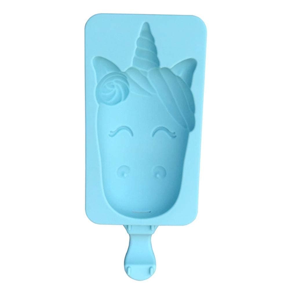 Ice Cream Moulds Silicone Mold DIY Popsicle Blue Cute Mini Ice Pop Mold Ice Cream Maker Mold Cute Popsicle Mold with Wooden Sticks