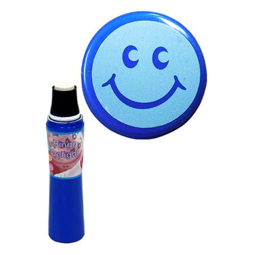 Power Dot Bingo Delight Blue Smiley Face Bingo Dauber
