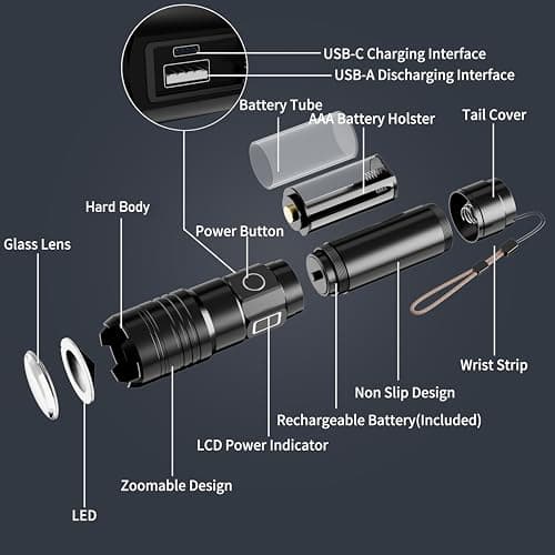 PHIXTON 充電式懐中電灯 高ルーメン
