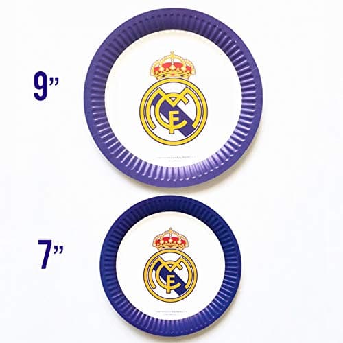 Real Madrid FC Birthday Party Decoration 7" inch Paper Plates 2 bags of 10