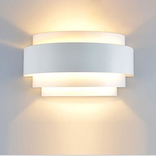 Modern/Contemporary Wall Sconces 1 Light Wall Light Metal Shade Glass Decoration 6W LED Wall Lights Up Down Wall Lamp for Bedroom Hallway, Warm White