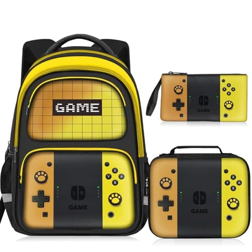 Kids Backpack For Boys,Gamer Boys Backpack For Children Teens Elementary Middle School, 17″ Students Bookbag