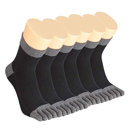 Vwell Toe socks Cotton Athletic Five Finger Running Socks For Men Women 6 Pairs