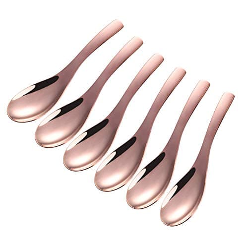 GOGOJOY Premium 18/10 Stainless Steel Soup Spoons - Thick Table Spoons Flatware Set of 6
